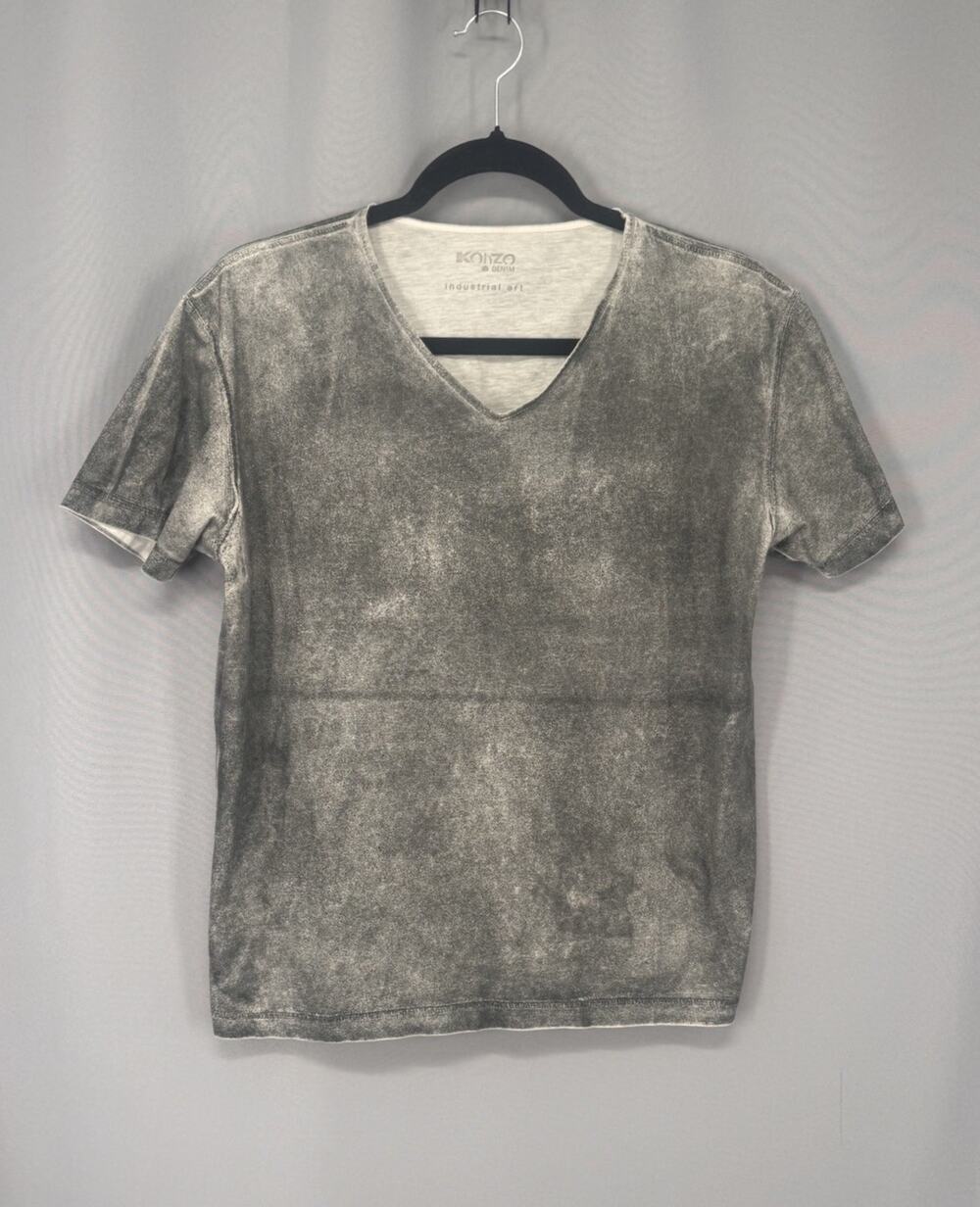 Kohzo Denim Industrial Art Shirt Mens Medium Gray Short Sleeve Art To Wear Japan